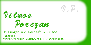 vilmos porczan business card